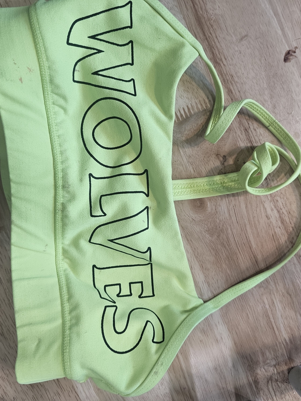 Darc Sport Neon Lime Green "WOLVES" Sports Bra